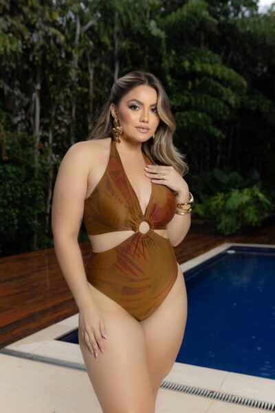 Body Maiô Argola Em Madeira Floresta De Ouro Ref: 479