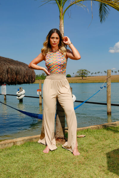 Body Maiô Gola Canoa Estampa Crochê Ref: 476