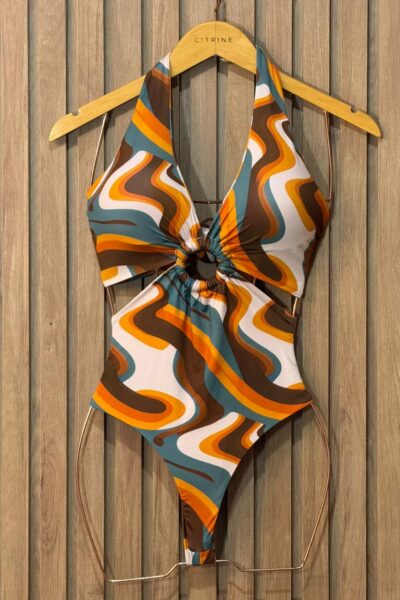 Body Maiô Argola Em Madeira Lume Ref: 49